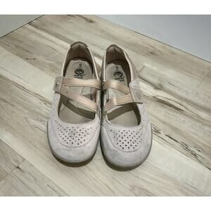 Earth Spirit Shoes Women Comfort Beige Tan Suede Leather Mary Jane Flats Size 9